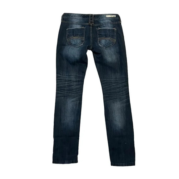 Express Women's Size 8 Dark‎ Blue Skinny Leg 5 Pocket Low Rise Jeans - Picture 5 of 5